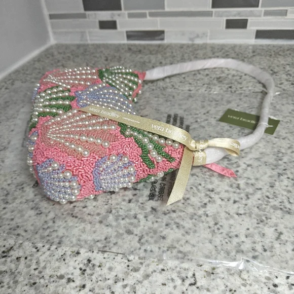 Vera Bradley Mini Roxbury Crescent Shoulder Bag (Cottage shells in Beaded) - Picture 6 of 10